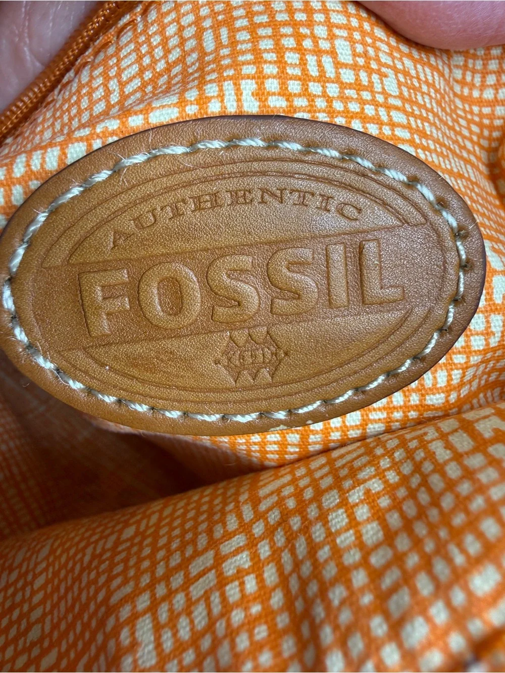 Fossil Keyper Y2K Geometric Print Crossbody Bag Leather Trim Adjustable Strap - Picture 14 of 16